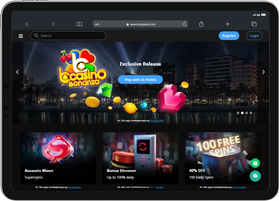 bCasino Application for iPad