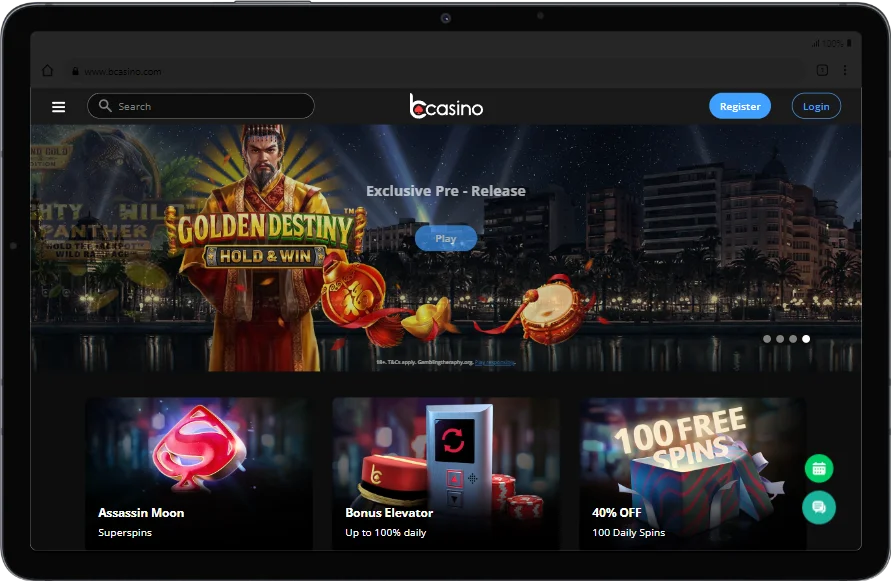 bCasino Website for NZ Region